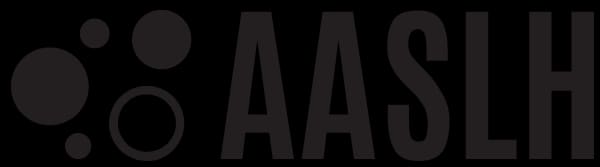 Black circles of varying sizes next to text reading "AASLH".